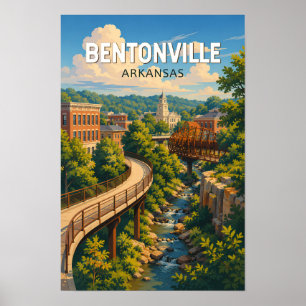 Poster Ilustração de viagem de arte de Bentonville Arkans