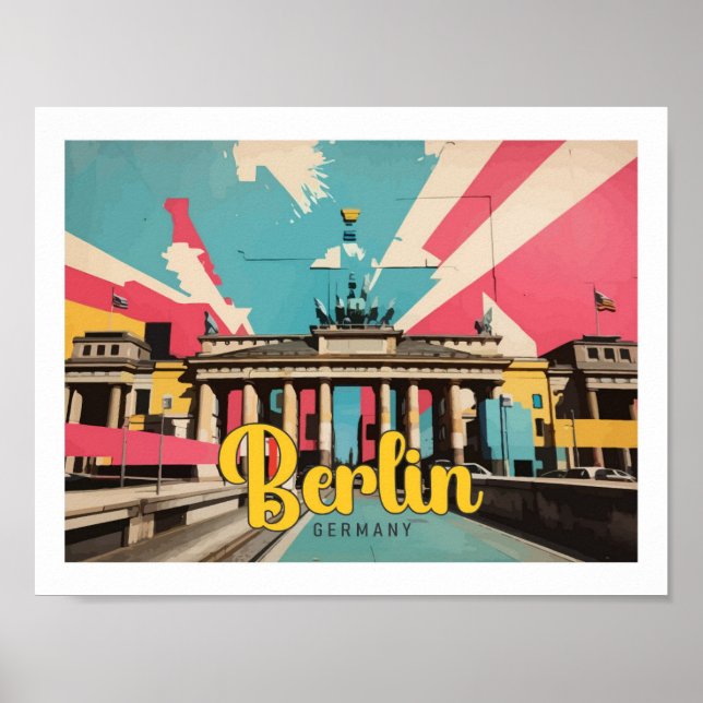 Poster Ilustração de Viagem de Arte Pop de Berlim Alemanh (Frente)