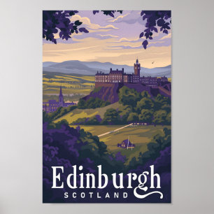 Poster Ilustração de Viagem de Arte Vintage de Edimburgo