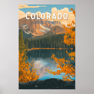 Poster Ilustração de Viagem de Arte Vintage do Colorado