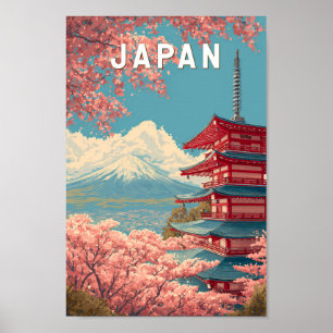 Poster Ilustração de Viagem de Arte Vintage Japão