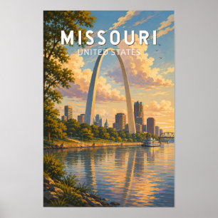 Poster Ilustração de Viagem de Arte Vintage Missouri