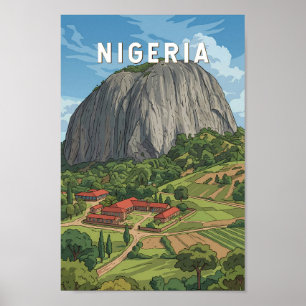 Poster Ilustração de viagem de arte vintage na Nigéria