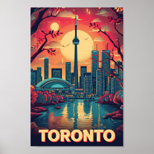 Poster Ilustração de Viagem de Arte Vintage no Canadá
