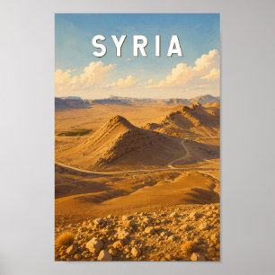 Poster Ilustração de Viagem de Arte Vintage Síria