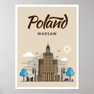 Poster Ilustração de Viagem de Polônia de Arte de Varsóvi