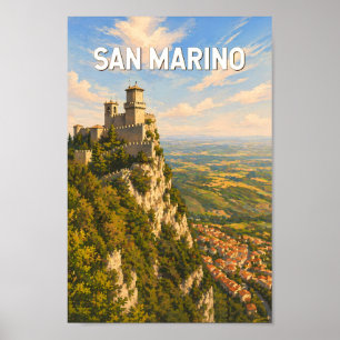 Poster Ilustração de viagem de San Marino Arte Vintage