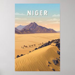 Poster Ilustração de viagem do Níger Arte Vintage
