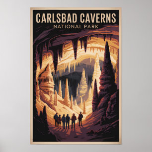 Poster Ilustração de Viagem do Parque Nacional Carlsbad C