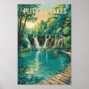 Poster Ilustração de Viagem do Parque Nacional dos Lagos