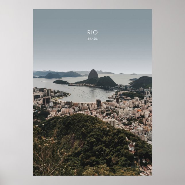 Poster Ilustração de Viagem do Rio, Brasil (Frente)