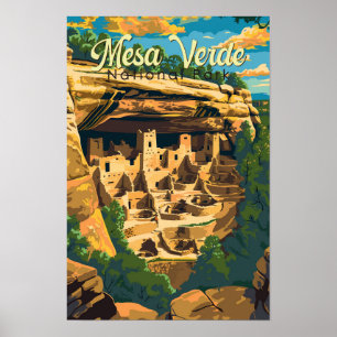 Poster Ilustração de Viagem Parque Nacional Mesa Verde Ar