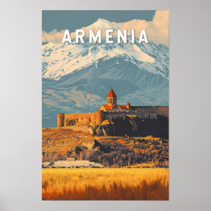 Poster Ilustração de viagem vintage da Armênia