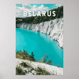 Poster Ilustração de Viagem Vintage da Bielorrússia Arte