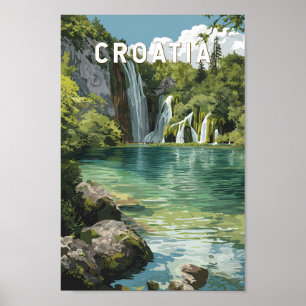 Poster Ilustração de viagem vintage da Croácia
