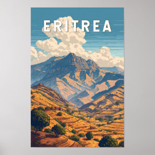 Poster Ilustração de viagem vintage da Eritreia