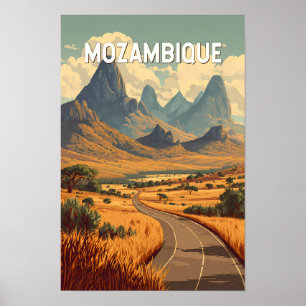 Poster Ilustração de viagem vintage de Moçambique