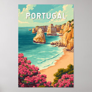 Poster Ilustração de viagem vintage de Portugal