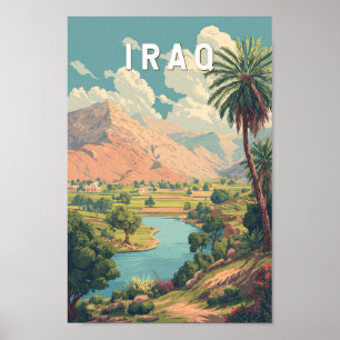 Poster Ilustração de viagem vintage do Iraque