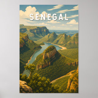 Poster Ilustração de viagem vintage do Senegal