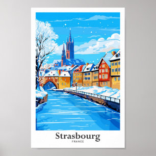 Poster Ilustração de Viagem Vintage em Estrasburgo