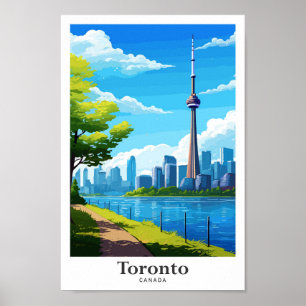 Poster Ilustração de Viagem Vintage em Toronto Canadá