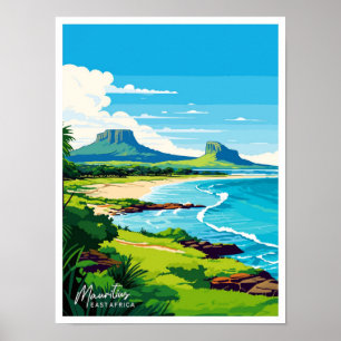 Poster Ilustração de Viagem Vintage na África Oriental Ma