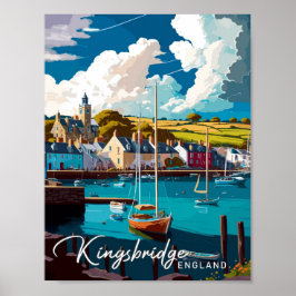 Poster Ilustração de Viagens vintage da Kingsbridge em In
