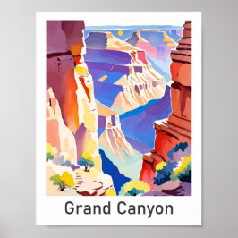 Poster Ilustração de Viagens vintage de Arizona Grand Can