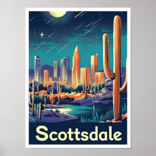 Poster Ilustração de Viagens vintage de Arizona Scottsdal