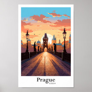 Poster Ilustração de Viagens vintage de Arte Checa de Pra