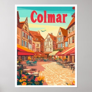 Poster Ilustração de Viagens vintage de Arte da Colmar Fr