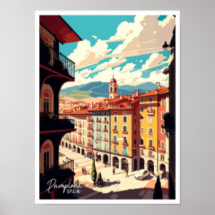 Poster Ilustração de Viagens vintage de Arte de Espanha P