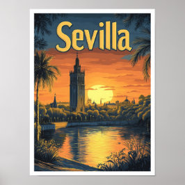 Poster Ilustração de Viagens vintage de Arte de Espanha S