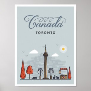 Poster Ilustração de Viagens vintage de Arte de Toronto C