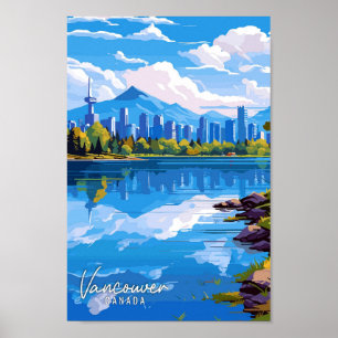 Poster Ilustração de viagens vintage de Arte de Vancouver