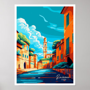 Poster Ilustração de Viagens vintage de Arte em Itália Ra
