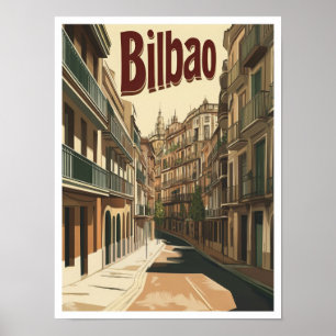 Poster Ilustração de Viagens vintage de Arte Espanha Bilb