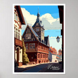 Poster Ilustração de Viagens vintage de Arte na Alemanha 