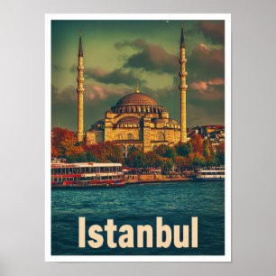 Poster Ilustração de Viagens vintage de Arte na Turquia e