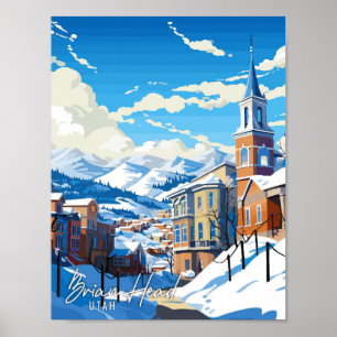 Poster Ilustração de viagens vintage de Brian Head Utah