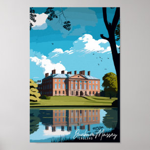 Poster Ilustração de viagens vintage de Dunham Massey Eng