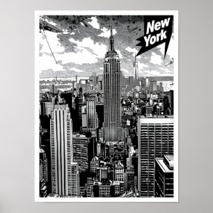 Poster Ilustração de Viagens vintage dos Estados Unidos d