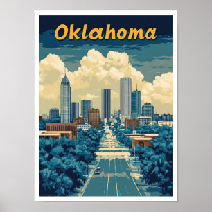 Poster Ilustração de Viagens vintage dos Estados Unidos d