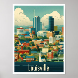 Poster Ilustração de Viagens vintage dos EUA em Louisvill