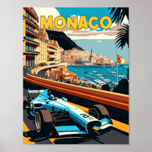 Poster Ilustração de viagens vintage Mônaco