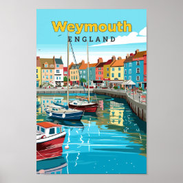 Poster Ilustração de Vintage de Viagem Art da Weymouth En