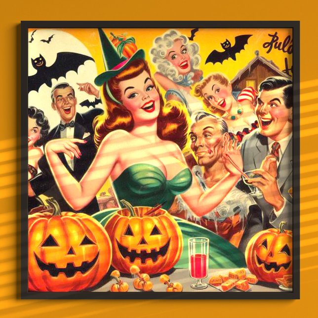 Poster Ilustração de Vintage Halloween (Criador carregado)