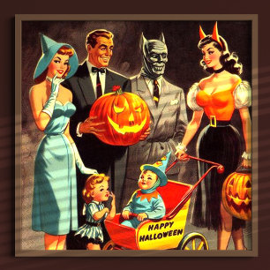 Poster Ilustração de Vintage Halloween