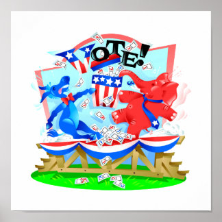 Poster Ilustração de VOTO de Elefante e Donkey